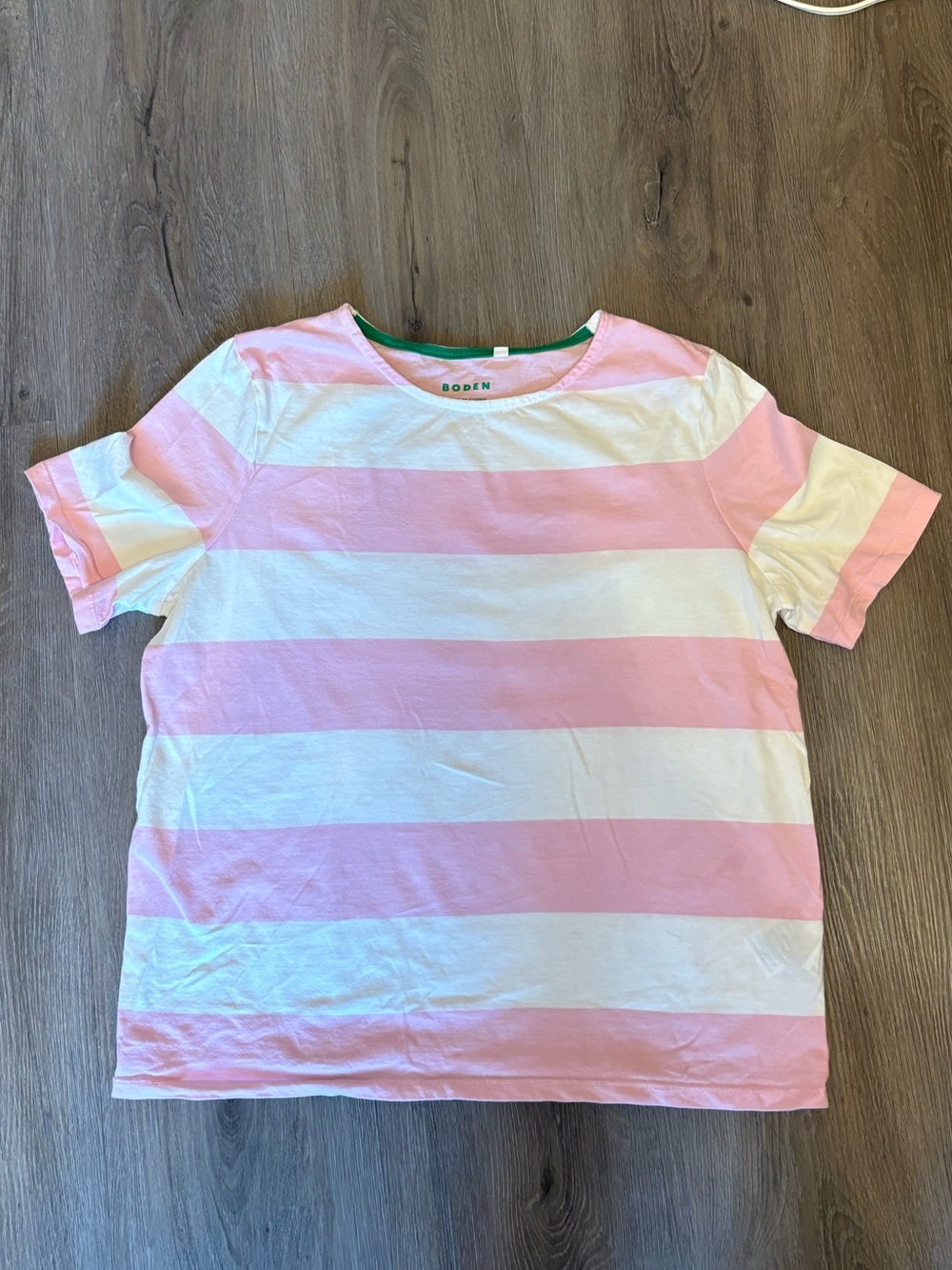 Boden Women’s Pink and White Striped Tee